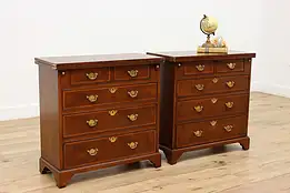 Pair of Vintage Walnut Flip Top Nightstand Chests, Century #46558