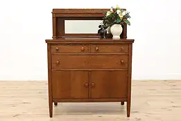 Mission Oak Antique Sideboard, Server, Bar, Mirror Gallery #46703