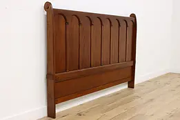 Architectural Salvage Antique Oak Arched King Size Headboard #46704