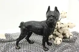 Farmhouse Antique Iron Boston Terrier Dog Statue Door Stop #46595