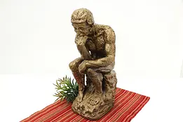 The Thinker Statue Vintage Composite Sculpture after Rodin #46638