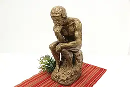 The Thinker Statue Vintage Composite Sculpture after Rodin #46638