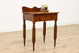 Farmhouse Antique 1850s Walnut Nightstand End or Side Table #46718