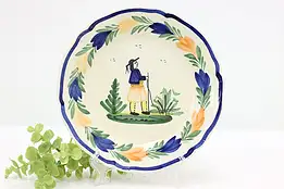 French Vintage Henriot Quimper Hand Painted Plate, Brittany #44040