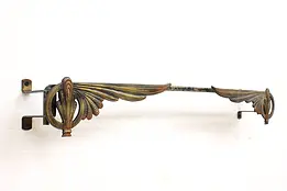 Art Deco Antique Painted Iron Swivel Drapery Rods &  Mounts #44869