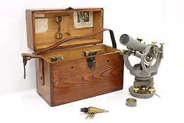 Surveyor Vintage Brass Transit Instrument w/Case, White #44852