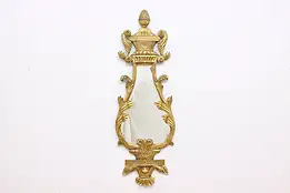 French Empire Vintage Bevel Mirror Burnished Gold Pineapple #46905