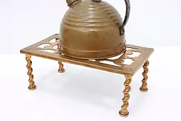 Farmhouse Antique Copper Fireplace Trivet Tea Kettle Stand #45054