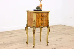 French Design Vintage Satinwood Nightstand or Table Romweber #45029