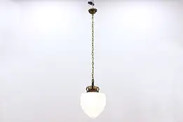 Embossed Glass & Brass Antique Hall Light Fixture #46313