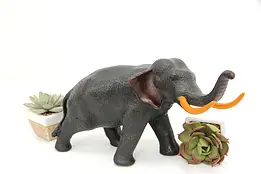 Elephant Cast Brass Vintage Patinated Sculpture #46659