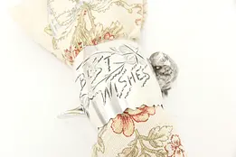 Victorian Antique Silverplate Bird & Best Wishes Napkin Ring #46786