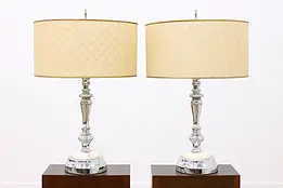 Pair of Vintage Art Deco Midcentury Lamps, Onyx Mounts #46771