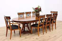 Empire Vintage Marquetry Dining Table, 8 Chairs, Century #46052