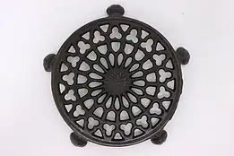 Farmhouse Antique Cast Iron Round Fireplace Trivet, Paw Feet #46902