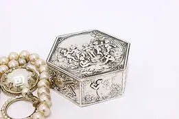 Victorian Antique Silver Snuff or Jewelry Box Cherubs, Music #46216