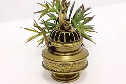 Chinese Antique Bronze Incense Burner, Foo Dog Temple Lion #46241