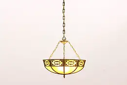 Stained Glass Curved Shade Antique Ceiling Light Fixture #43423