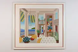 Bay of Naples Italy Vintage Original Serigraph, McKnight 52" #46377