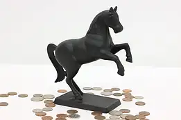 Farmhouse Vintage Rearing Horse Coin Bank, signed Iron Art #46847