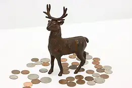 Farmhouse Vintage Cast Iron Stag Sculpture Coin Bank #46848