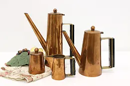 Arts & Crafts 4 pc Antique Craftsman Copper Tea & Coffee Set #45794