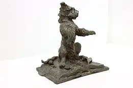 Bronze Dog Statue Educated Guess Vintage Sculpture, Holgre #46646