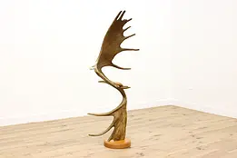 Eagle Sculpture Carved from Moose Antlers, 5' Tall, Peters #46392