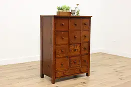 Apothecary Farmhouse Antique Office Drugstore Oak Cabinet #47034