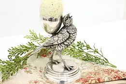 Victorian Antique Silverplate Toothpick Egg Cup, Egg & Bird #46214