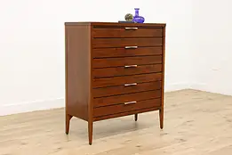 Midcentury Modern 60s Vintage Walnut Tall Chest, Lane #47094