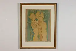 Trois Femmes Vintage Original Serigraph Print Burman 34.5" #47154