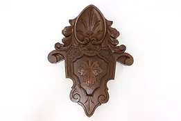 Victorian Antique Carved Walnut Architectural Salvage Crest #46640