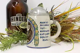 Farmhouse Antique German Stoneware Beer Stein or Mug, Couple #45870