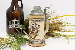 German Antique Ceramic 1/2 Liter Beer Stein or Mug, Reichs #46799