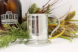 Farmhouse Vintage Pewter Beer Stein or Mug, Glass Bottom #46852