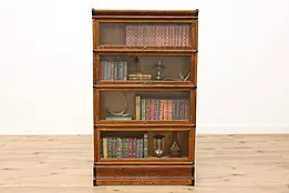 Globe Macey Antique 4 Stack Oak Lawyer Bookcase Bath Cabinet #47184