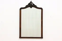 French Antique Art Nouveau Carved Rosewood Mirror #47199