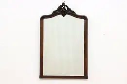 French Antique Art Nouveau Carved Rosewood Mirror #47199