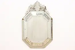 Murano Venetian Italian Vintage Reverse Etched Wall Mirror #47191