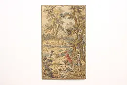 French Stag Hunt & Castle Vintage 60" Tapestry, JP Paris #46055
