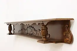 Tudor Antique Oak Architectural Salvage 80" Wall Shelf #47315