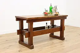 Farmhouse Salvage Workbench Vintage Kitchen Island or Table #36628