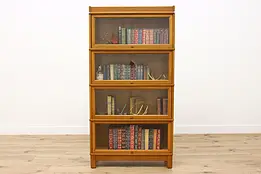 Hale Oak Antique 4 Stack Lawyer Bookcase or Bath Cabinet #34258