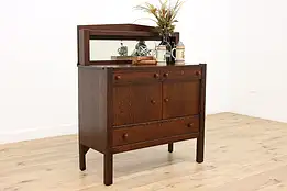 Arts & Crafts Mission Oak Antique Sideboard, Buffet, Mirror #47331