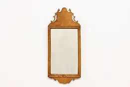 Georgian Design Antique Carved Tiger Curly Maple Mirror #47320