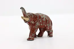 Roaring Elephant Vintage Red Painted Sculpture #46844