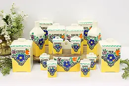 Set of 15 Farmhouse Vintage Ceramic Kitchen Spice Jars, TBICO #46127