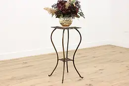 Victorian Antique Iron & Marble Plant or Sculpture Stand #47025