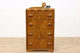 Art Deco Vintage Waterfall Highboy, Dresser, Chest, Bakelite #46349